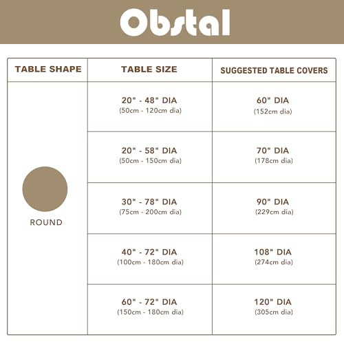 Obstal 210GSM Round Table Cloth, Oil-Proof Spill-Proof and Water Resistance Microfiber Tablecloth, Decorative Fabric Circular Table Cover for Outdoor and Indoor Use (Navy Blue, 60 Inch Diameter) - Image 4