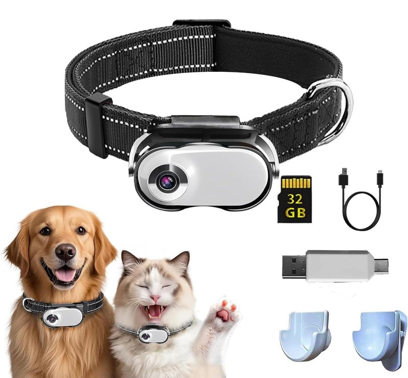 TEFIRE Dog Camera Collar, HD 1080P with Video Record Wireless Mini Sport Cam,Small Action Cameras,Body Camera for Pet Supplies/No WiFi, Indoor/Outdoor/with 32GB High-Speed Memory Card - Image 1