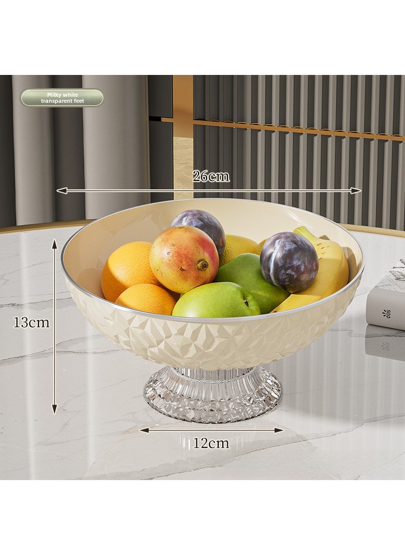 1 x 5 pcs Modern Luxe Fruit Tray for Living Room 2023 tall fruit dish [cream dish with transparent feet] 