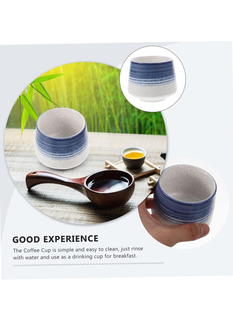 Generic 4 Pcs Ceramic Handmade Stoneware Coffee Cup Pull Flower Cup Milk Mug Retro Breakfast Cup Stoneware Ceramic Espresso Cup Large Master Personal Water Cup  - Image 5
