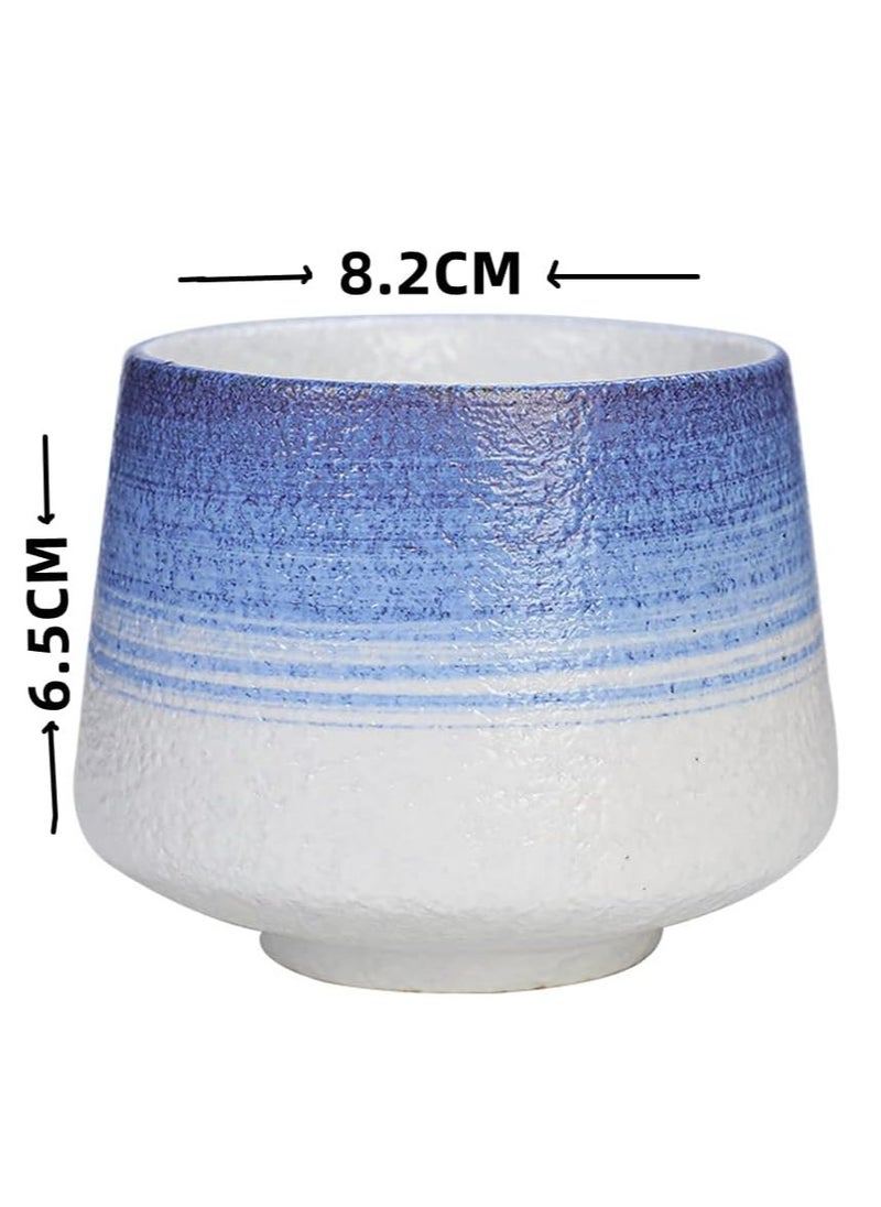 Generic 4 Pcs Ceramic Handmade Stoneware Coffee Cup Pull Flower Cup Milk Mug Retro Breakfast Cup Stoneware Ceramic Espresso Cup Large Master Personal Water Cup  - Image 2