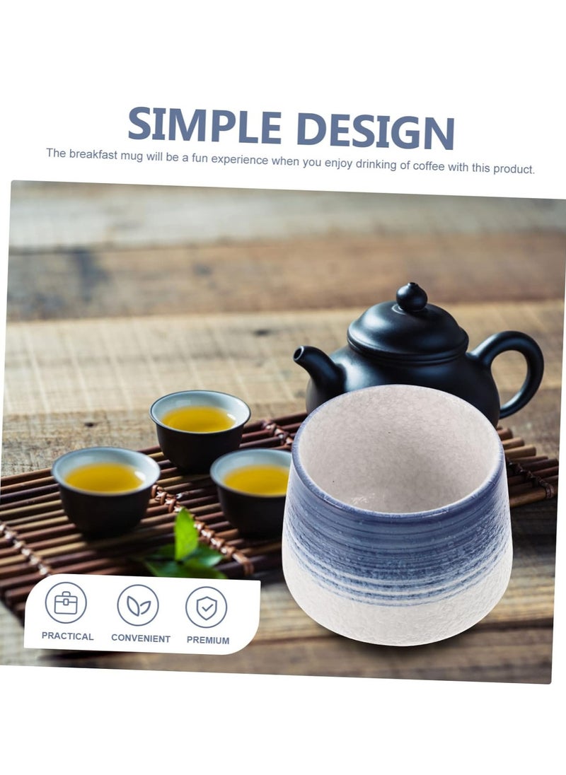 Generic 4 Pcs Ceramic Handmade Stoneware Coffee Cup Pull Flower Cup Milk Mug Retro Breakfast Cup Stoneware Ceramic Espresso Cup Large Master Personal Water Cup  - Image 4