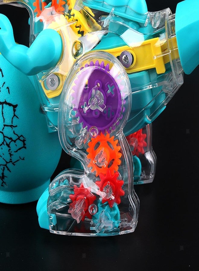 PEZYOX Plastic 3D with 360 Degree Rotation, Gear Simulation Mechanical Sound and Light Dino Toy for Boys and Girls - Image 3