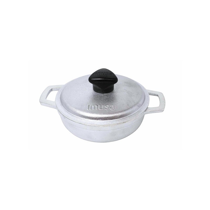 Imusa IMUSA 05Qt Mini Cast Aluminum Traditional Caldero Set with LidSilver 