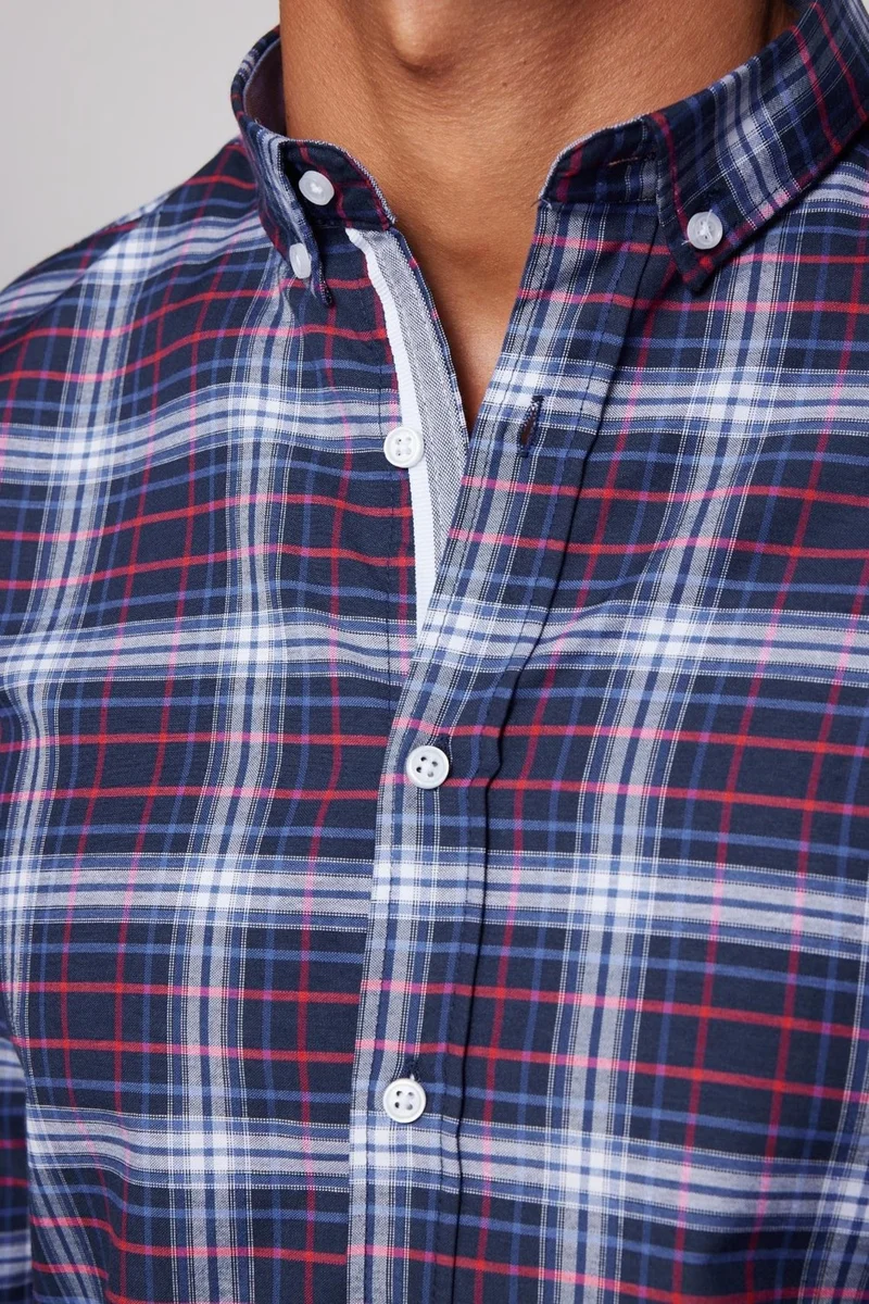 Tudors Slim Fit Checked Cotton Easy Iron Men's Shirt