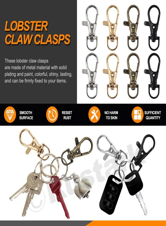 Rustark 321Pcs 4 Colors Key Chain Rings Set with Hook Pliers Include Jump Rings Lobster Claw Clasps Keychain Hooks with Key Rings for Necklace Bracelet Crafts Jewelry Making - Image 4