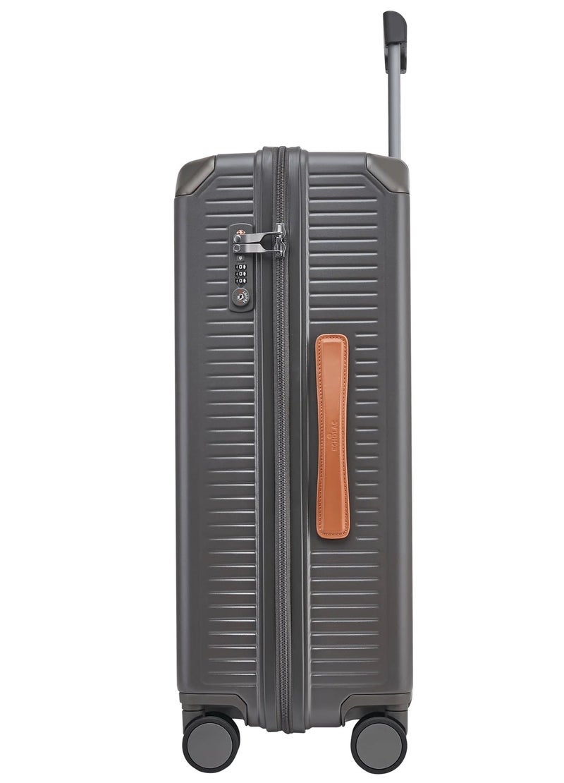 Echolac Shogun 24-Inch Hardside 4-Double Wheeled Medium Non-Expandable Check In Luggage Trolley - Grey - Image 5