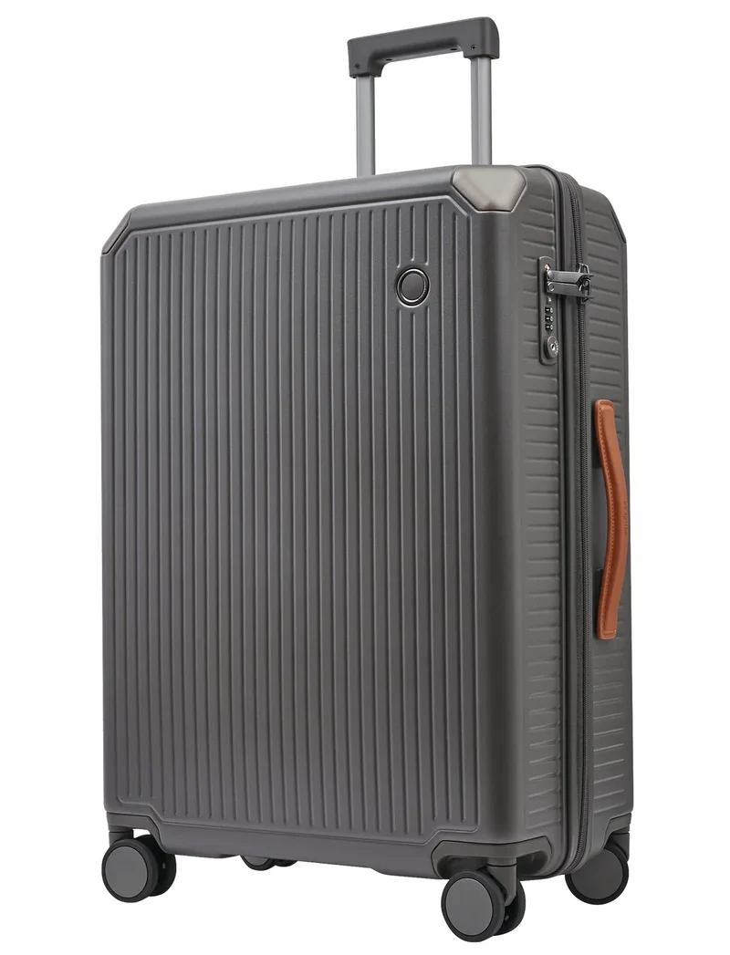 Echolac  Shogun 24-Inch Hardside 4-Double Wheeled Medium Non-Expandable Check In Luggage Trolley - Grey  | Best Price UAE