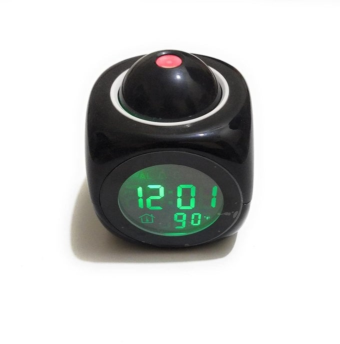 ABS PLASTIC LED WALL/CEILING PROJECTION CLOCK WITH DATA AND TEMPERATURE DISPLAY, TALKING FUNCTION (MULTICOLOUR)