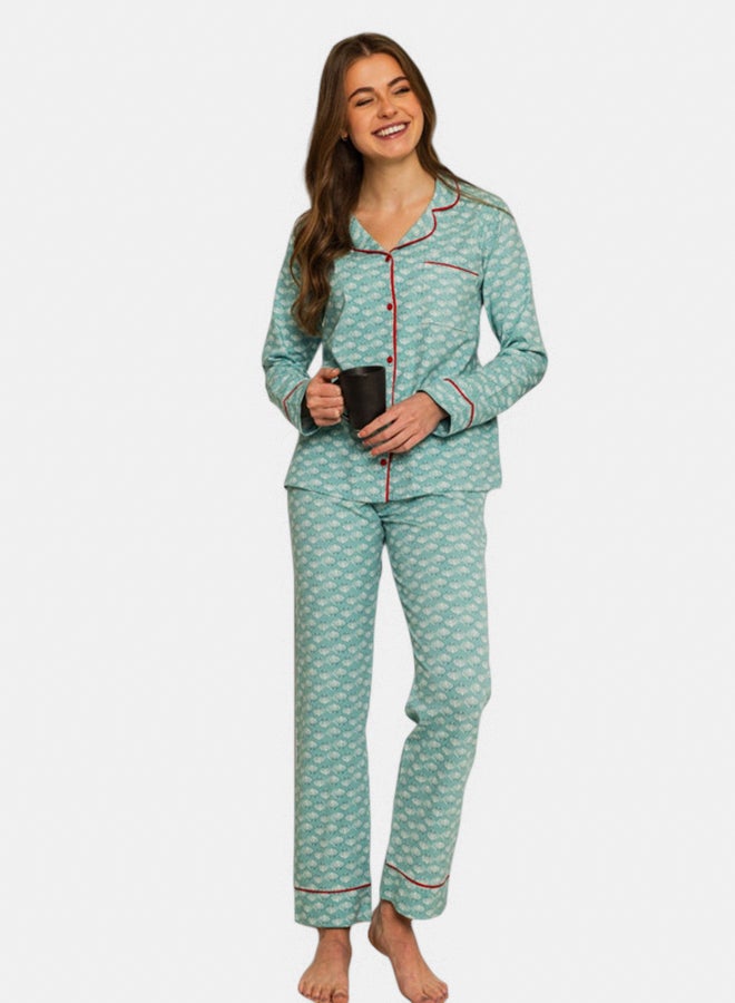 Familia Homewear Seashell Mint Pajama Set - Image 1