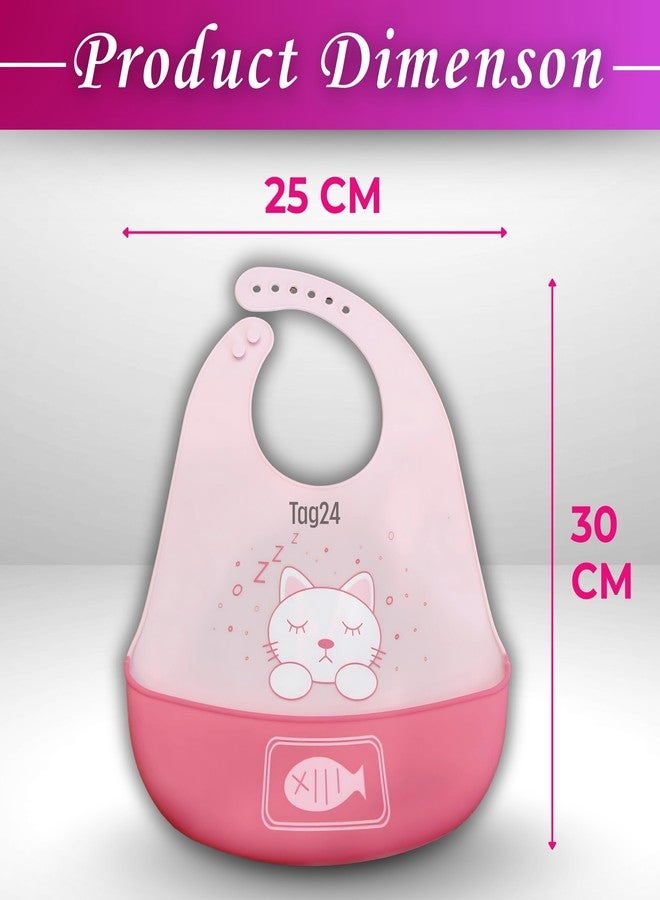 TAG24 Baby Bib for Feeding and Weaning Babies and Toddlers | Waterproof, Washable, Reusable | Adjustable Neckline with Buttons | Easy to Clean and Non-Messy Design (Cat) - Image 5