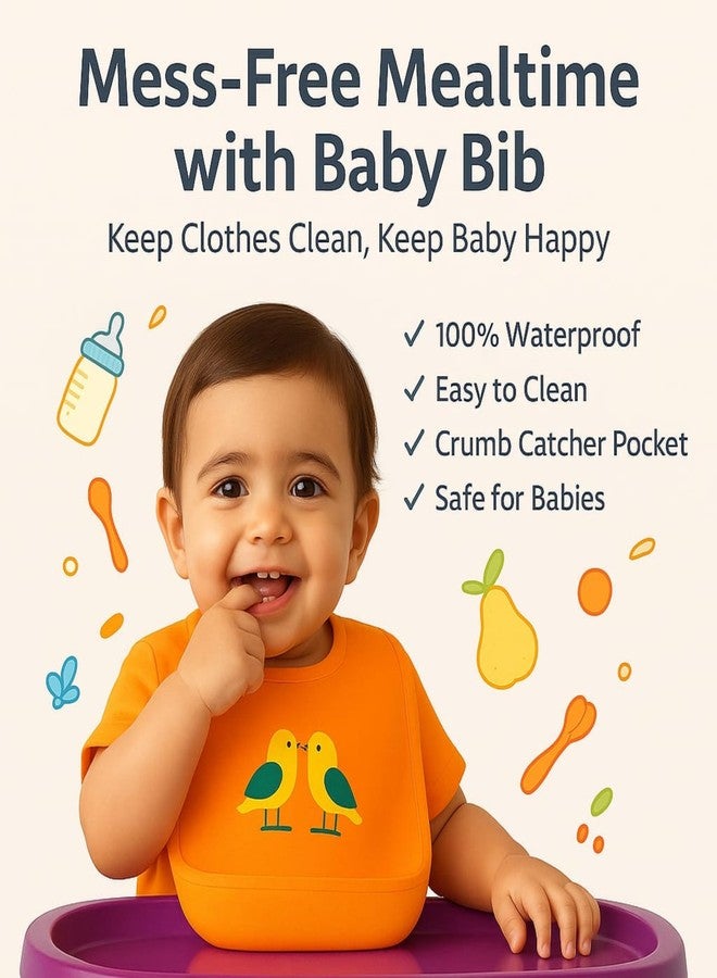TAG24 Baby Bib for Feeding and Weaning Babies and Toddlers | Waterproof, Washable, Reusable | Adjustable Neckline with Buttons | Easy to Clean and Non-Messy Design (Cat) - Image 4