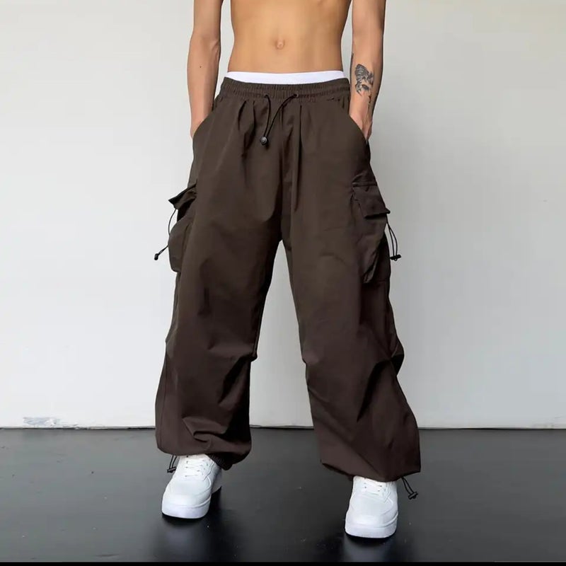 2024 Quick-Drying Overalls Men'S And Women'S American Parachute High Waist Wide Leg Casual Trousers - Image 1
