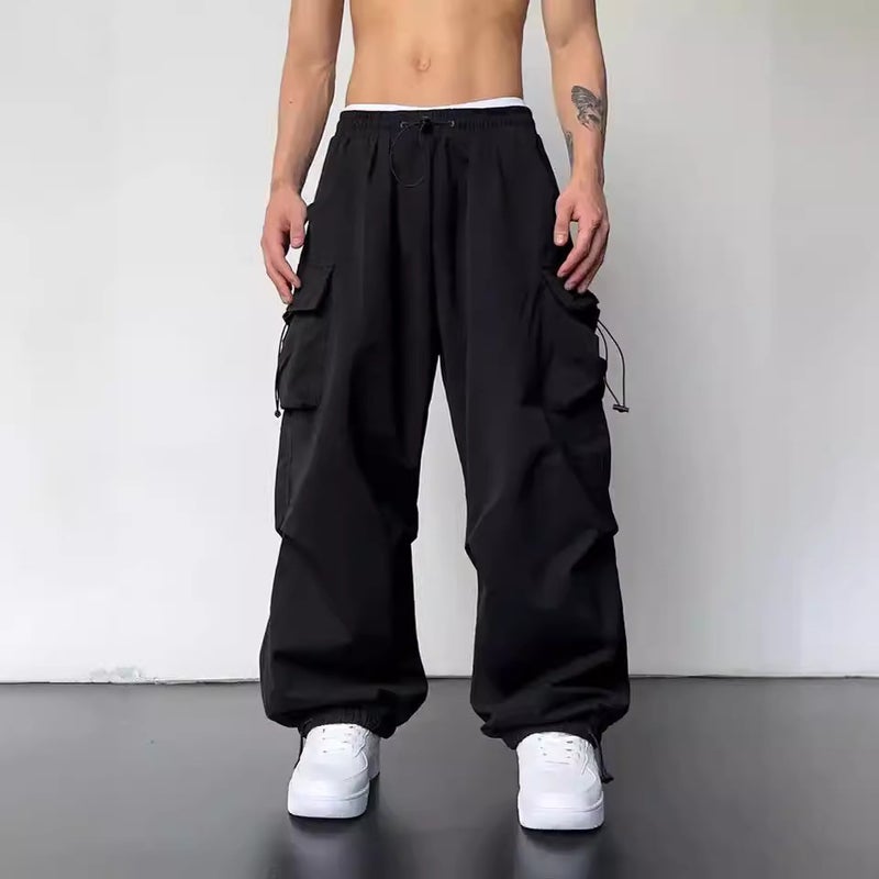 2024 Quick-Drying Overalls Men'S And Women'S American Parachute High Waist Wide Leg Casual Trousers - Image 4