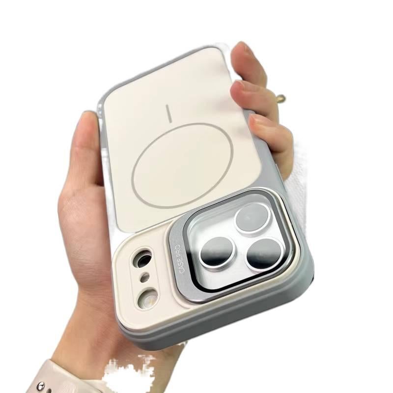 غطاء MagSafe لـ iPhone 14 / 14 Plus / 14 Pro / 14 Pro Max مع حماية من السقوط وحامل قائم مع مقاوم للصدمات مع مغناطيس قوي مع تغطية كاملة باللون Star Orange مغناطيسي بوظيفة حامل - ModaStar - Image 5