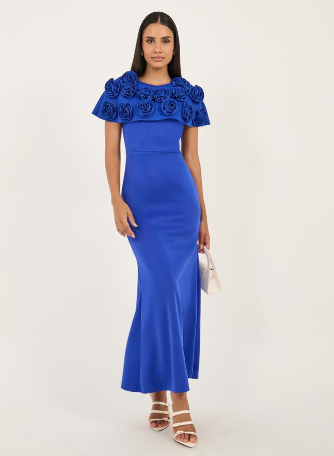 Styli Flower Corsage A-Line Maxi Dress - Image 2