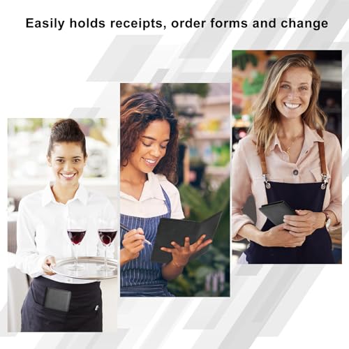 EcoVision Leather Waiter Book with Zipper Pocket - Restaurant Waitstaff Organizer, Guest Check Book Holder with Money Pocket, Fits Server Apron - Image 5