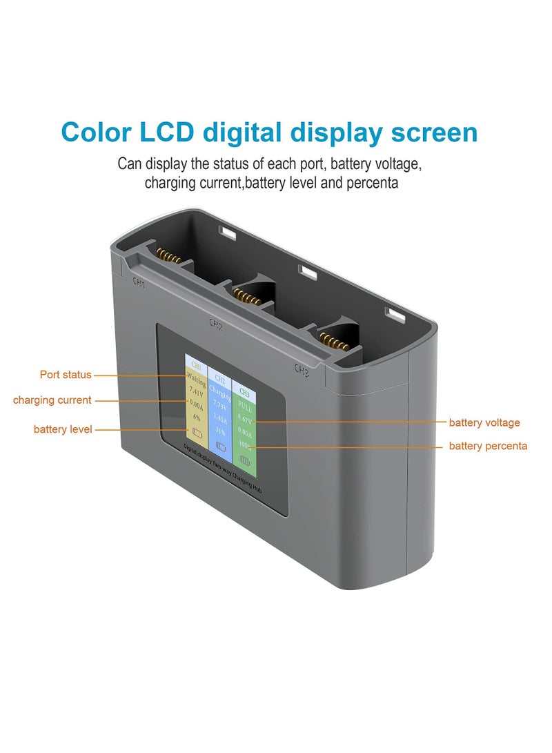 Excefore LCD Two Way Battery Charger Hub For DJI Mini 2, Mini 2 SE, Mini SE Drone, Charging 3 Batteries In Sequence Charge Accessories  - Image 4