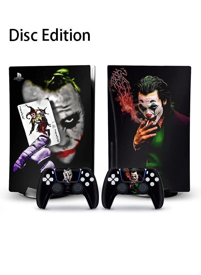 Colorskin Sony PS5 Disc Edition Console and Controller Accessories Cover Skins Controller Skin Gift Skins for PS5 Vinyl Decal Cover for Playstation 5 Controller Console Full Set PS5 Clown Multicolour  - Image 1