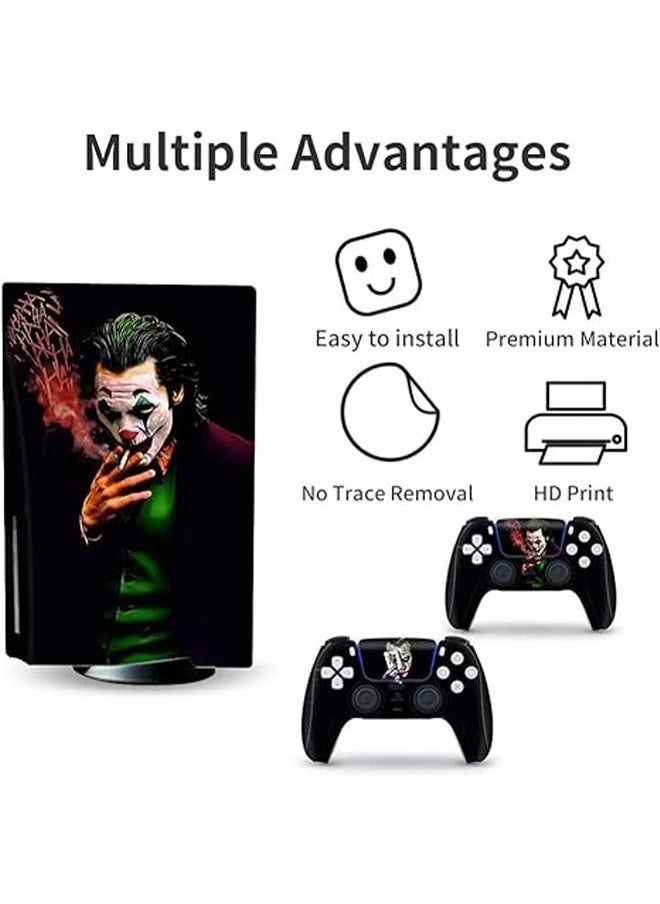 Colorskin Sony PS5 Disc Edition Console and Controller Accessories Cover Skins Controller Skin Gift Skins for PS5 Vinyl Decal Cover for Playstation 5 Controller Console Full Set PS5 Clown Multicolour  - Image 2