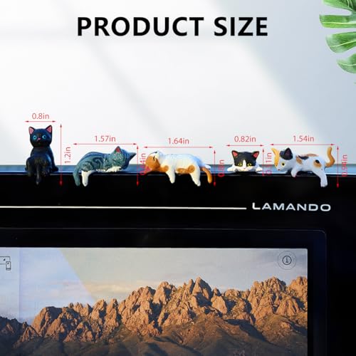 FALVFUN Cute Mini Car Cat Ornament, 5PCS Funny Vehicle Rear View Mirror & Dashboard Figurines Decoration, Automotive Interior Decor Accessories, Universal for SUV Sedan Truck - Image 2