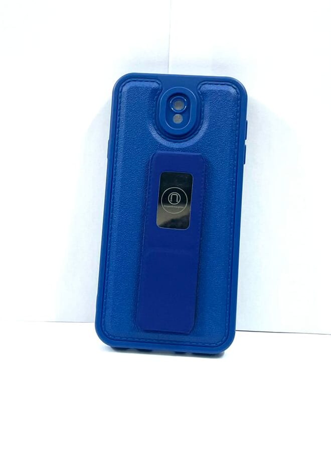 Case Cover With Magnetic Hand Grip For Samsung Galaxy J7 Pro Blue - Image 1