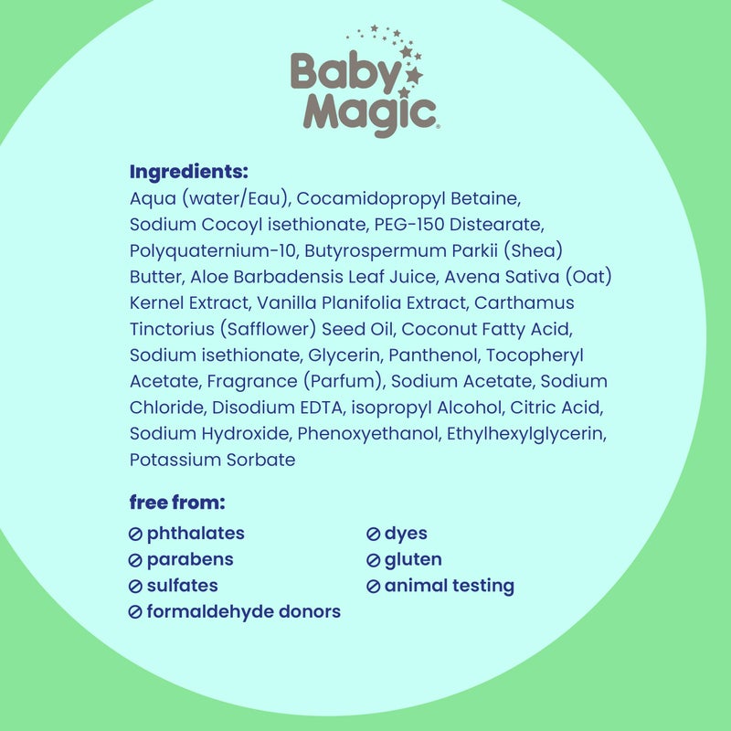 Baby Magic غسول الشعر والجسم المهدئ للأطفال، فانيليا وشوفان، 30 أونصة سائلة - Image 5