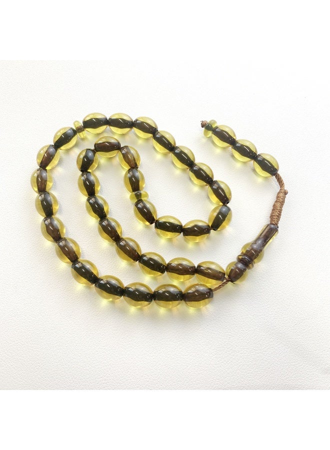 NIBEMINENT 33 Muslim Prayer Beads Orange Yellow/14mm