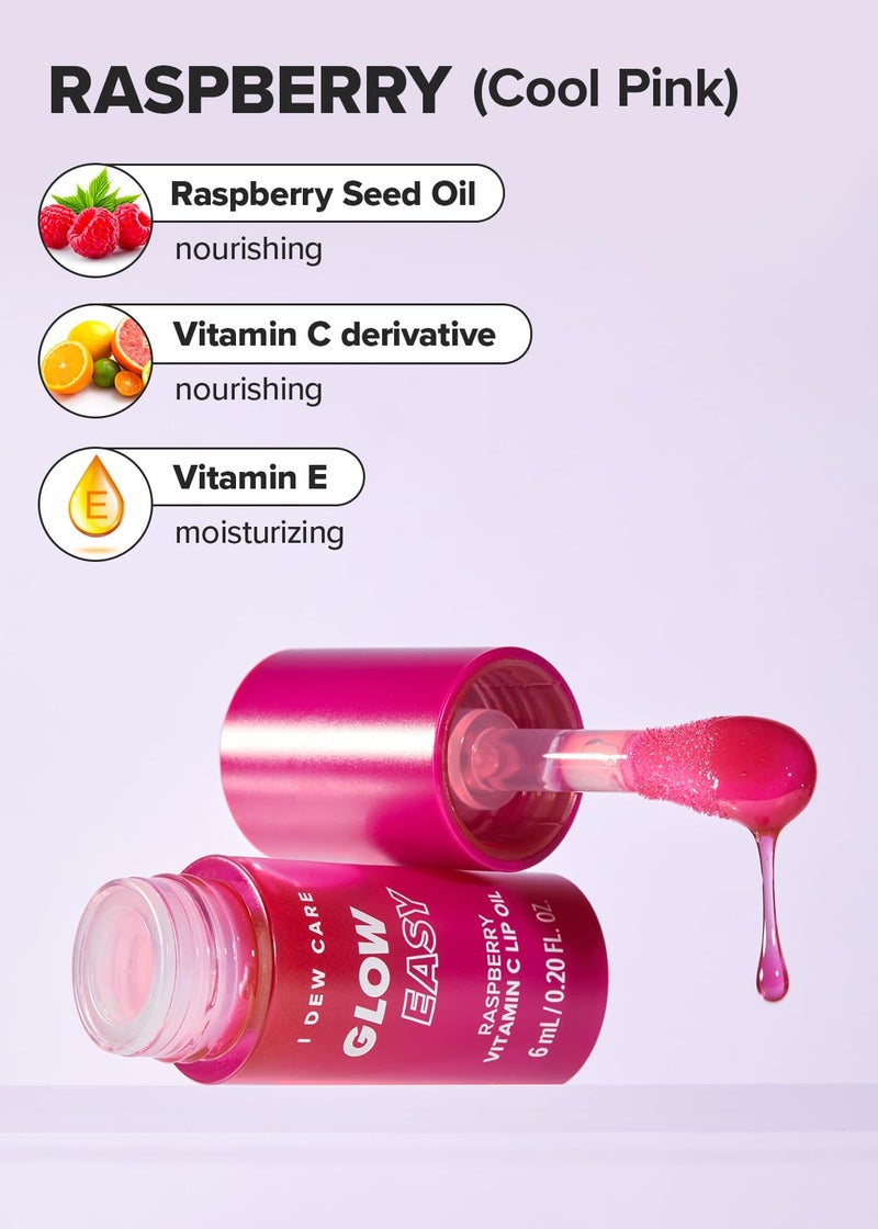 I DEW CARE Lip Gloss - Glow Easy Raspberry | Jojoba Seed Oil, Vitamin C, Pigmented Glossy Stain, Hydrating, Korean Makeup, Pink Color, Moisturizing, Nourishing, 0.20 FL Oz - Image 5