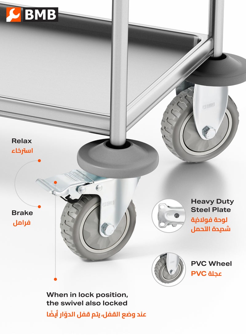 BMB tools 2-Piece Grey Caster - Rigid /125mm - With 2-Piece Grey Caster - Swivel with Brake /125mm - Image 4