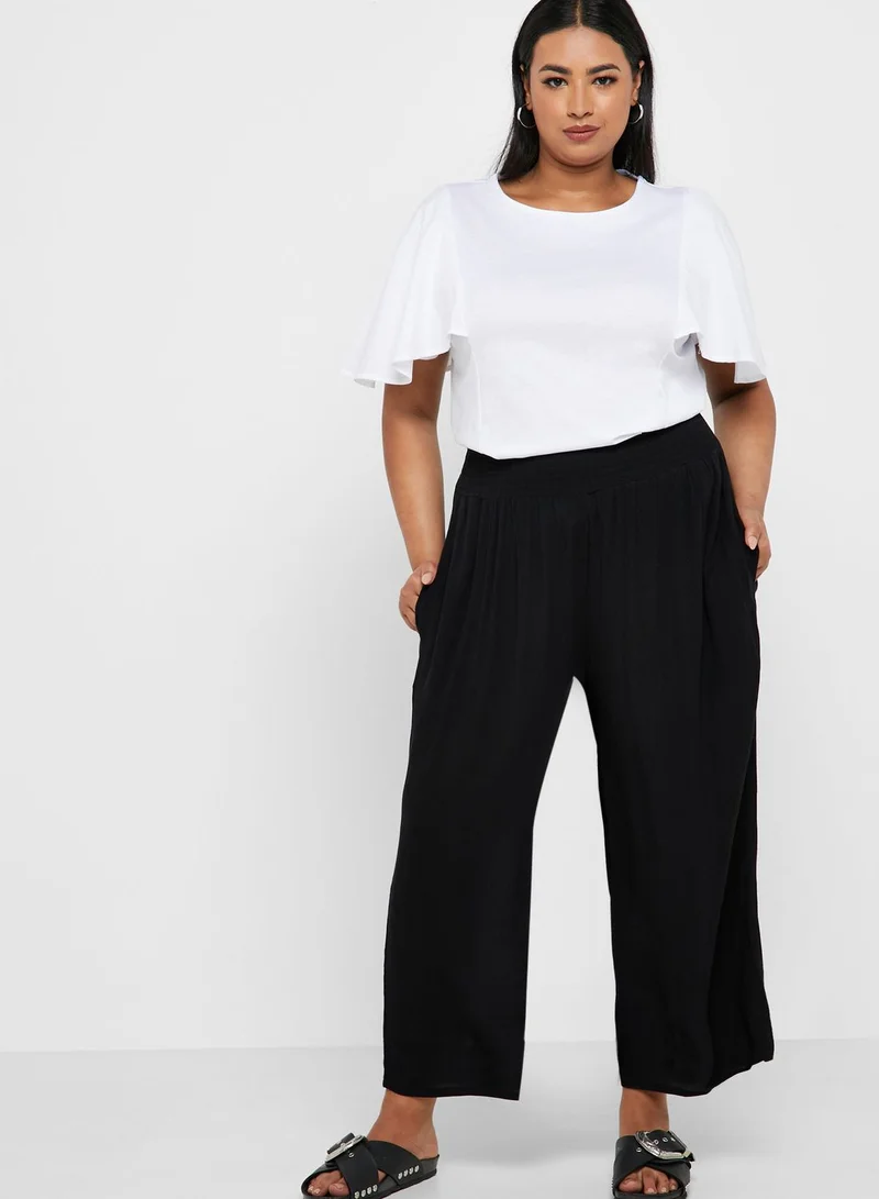 dp curve Shirred Waist Culottes