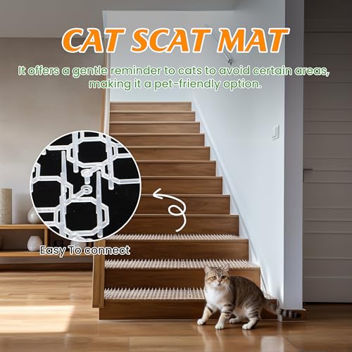 OCEANPAX Clear Scat Mats for Cats 16 x 13 Inch, 12 Pack Transparent Cat Spike Mat with 1 Inch Spikes, Indoor Outdoor Cat Deterrent Mats to Keep Cats Off Couch, Bed, Counter & Garden - Image 3
