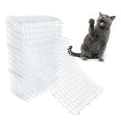 OCEANPAX Clear Scat Mats for Cats 16 x 13 Inch, 12 Pack Transparent Cat Spike Mat with 1 Inch Spikes, Indoor Outdoor Cat Deterrent Mats to Keep Cats Off Couch, Bed, Counter & Garden - Image 1