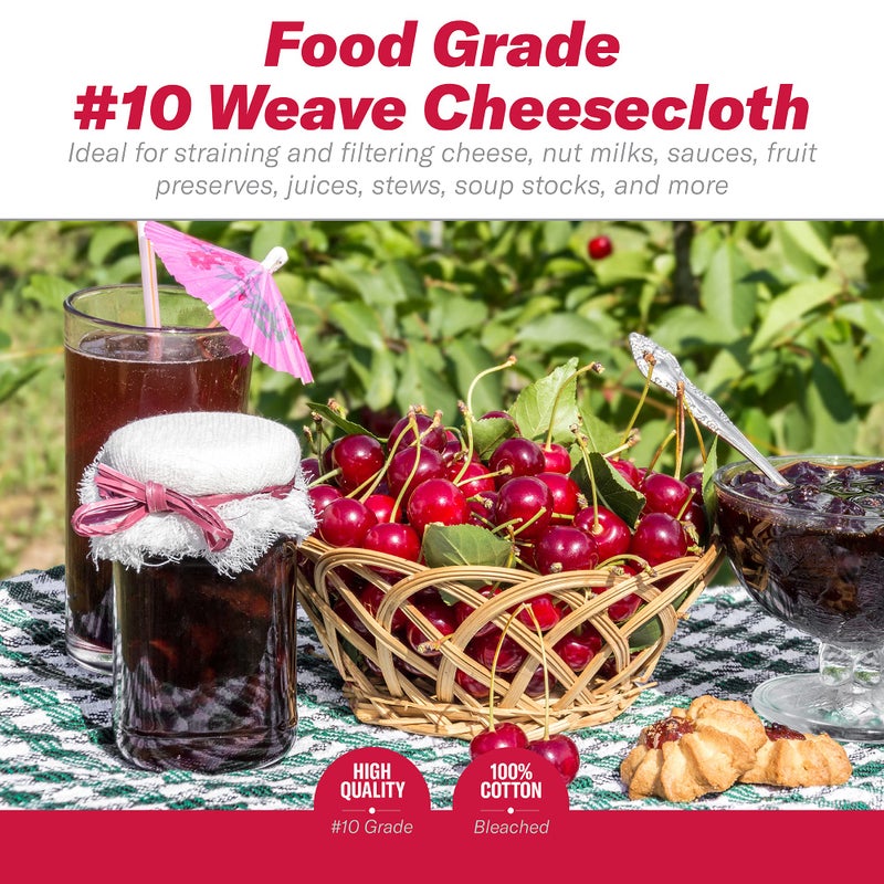 GoodCook قماش الجبنة 100% قطن من جود كوك، 2 ياردة مربعة، مبيض - Image 3