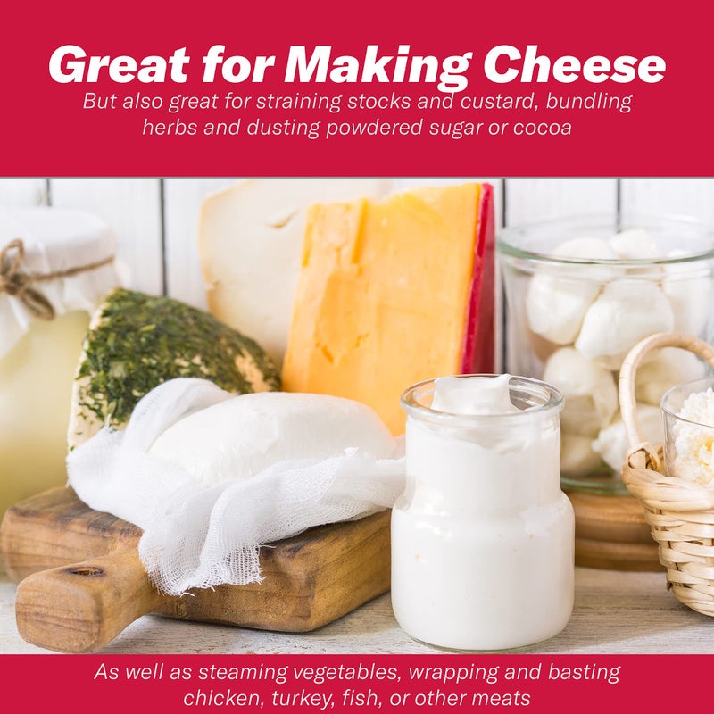 GoodCook قماش الجبنة 100% قطن من جود كوك، 2 ياردة مربعة، مبيض - Image 4
