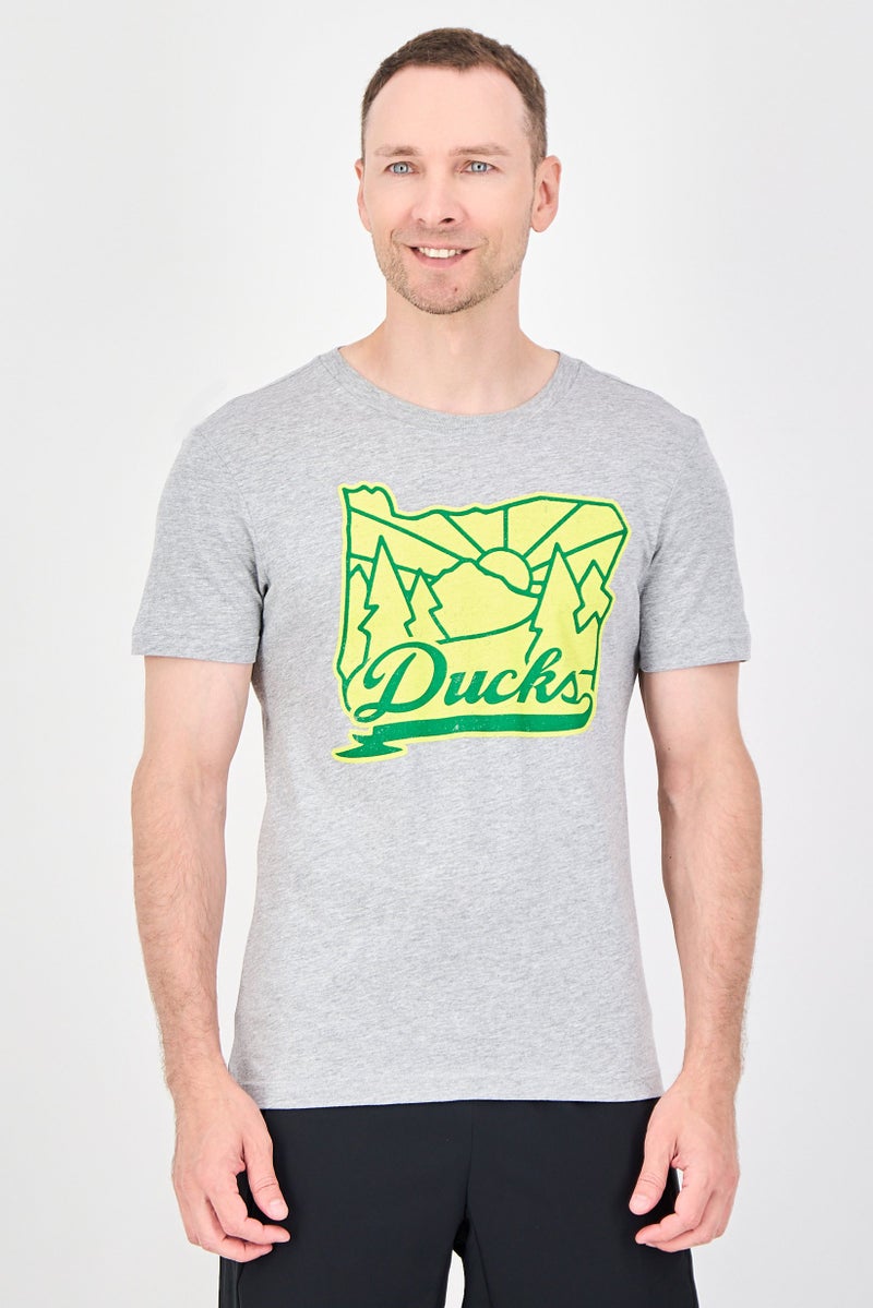 Fanatics Men Sportswear Fit Oregon Ducks Short Sleeve Basketball T-Shirt, Grey - Image 1