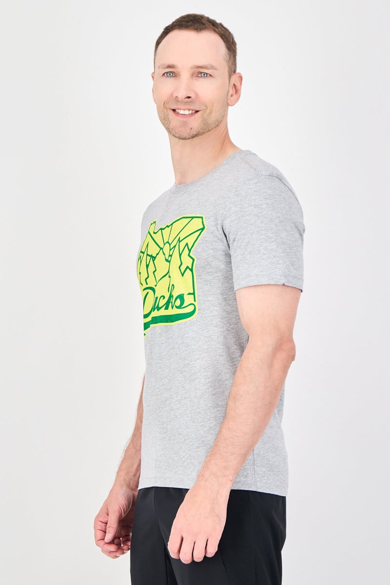 Fanatics Men Sportswear Fit Oregon Ducks Short Sleeve Basketball T-Shirt, Grey - Image 2