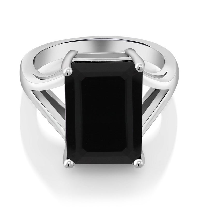 Gem Stone King 5-10 Cttw Gemstone Birthstone Solitaire Engagement Ring For Women | 925 Sterling Silver | 14X10MM Emerald Cut | Wedding Anniversary Promise Ring For Women | Available In Size 5-9 - Image 3