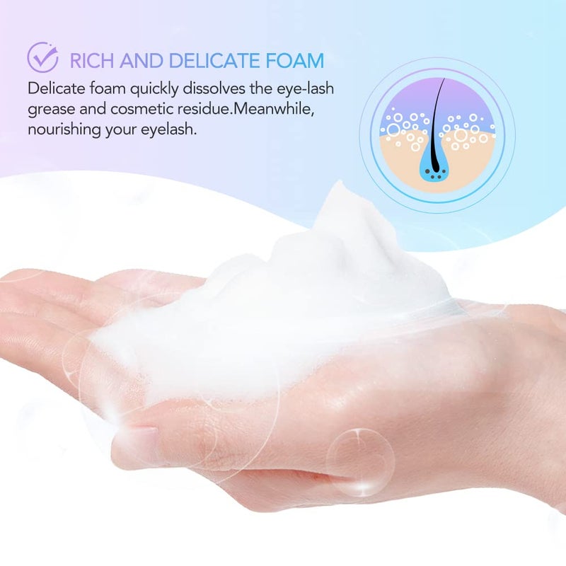 AuReve "AuReve Eyelash Extension Cleanser Lash Shampoo Foam, Eyelid Cleanser for Makeup Remover Eyelash Care, Paraben & Sulfate Free for Salon and Home Use (Rose 600ml)" - Image 4