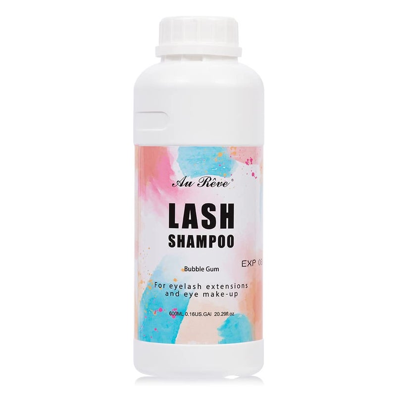 AuReve "AuReve Eyelash Extension Cleanser Lash Shampoo Foam, Eyelid Cleanser for Makeup Remover Eyelash Care, Paraben & Sulfate Free for Salon and Home Use (Rose 600ml)" - Image 1