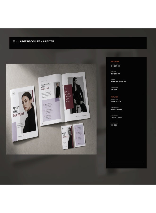 🎉 Business Promotion Combo | Large A4 Brochures (50pcs) + A6 Glossy Flyers (100pcs) | Fast 48-Hour Delivery - Image 1