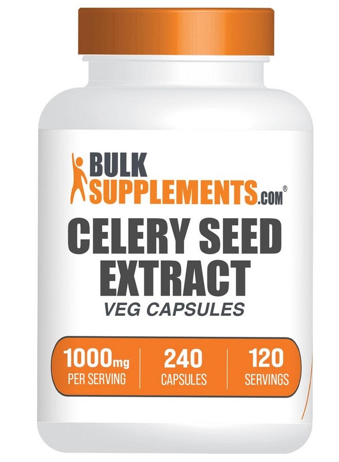 BulkSupplements.com Celery Seed Capsules - Celery Seed Supplement, Celery Seed Extract - Gluten Free, 2 Capsules per Serving, 240 Veg Capsules (Pack of 1) - Image 1