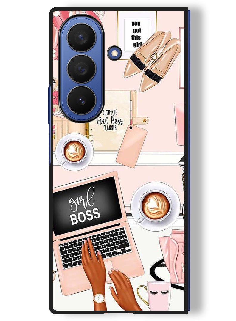 Theodor Case Compatible with Samsung Galaxy Z Fold 7 - 8 Inch Protection Shockproof Bumper Cover Girl Boss Item - Image 1