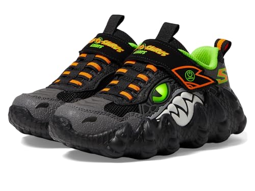 Skechers Kids Skech-O-Saurus Lights Sneaker, Black/Lime, 4.5 Big Kid - Image 2