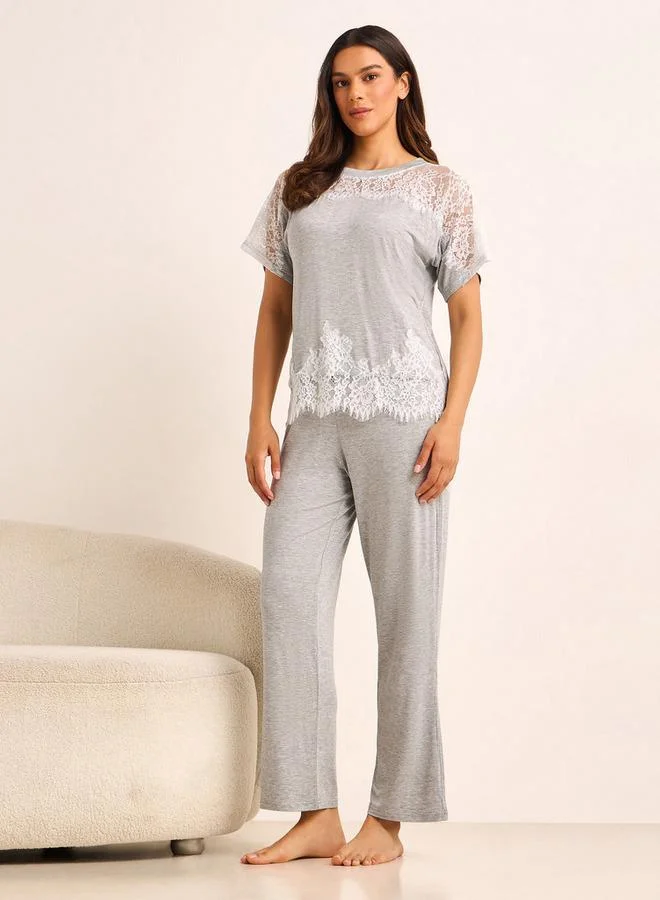 سبلاش فيڤ Pyjama Set Lace Panel Top & Trousers