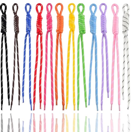 Cmidy Paracord Keychain Paracord Bag Charm 12pcs Braided Nylon Rope Keychain Cord for Bag Purse Backpack Handbag (Colorful) - Image 1