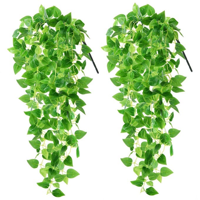 Artificial Hanging Plants 2PCS Artificia Green Vines Bouquet Hanging Plants 29 ft Fake Ivy Vine for Patio Home Bedroom Wedding Indoor Outdoor Wall Summer DecorGreen