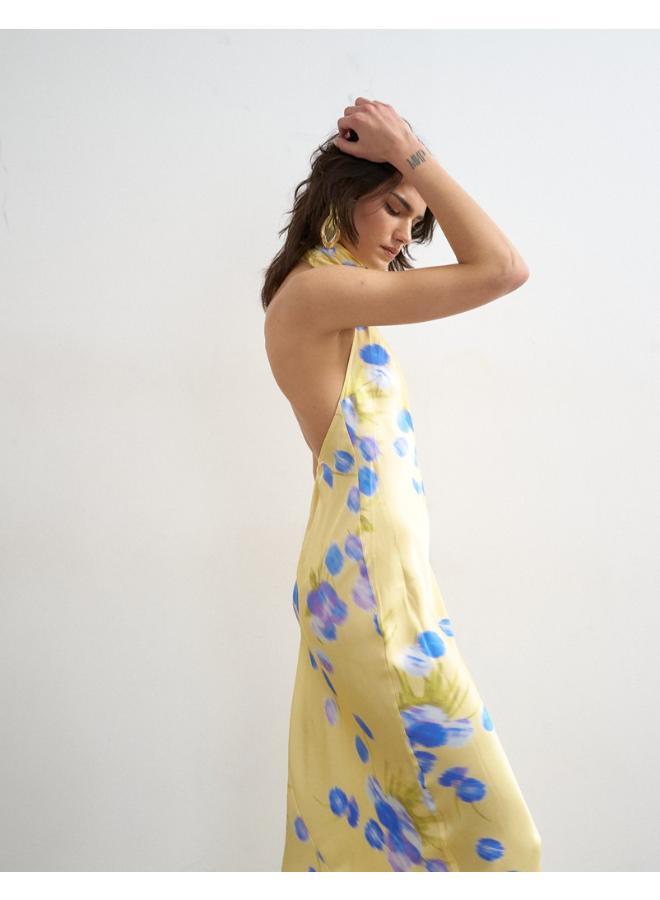 TOPSHOP Halter Neck Midi Woven Dress - Image 3