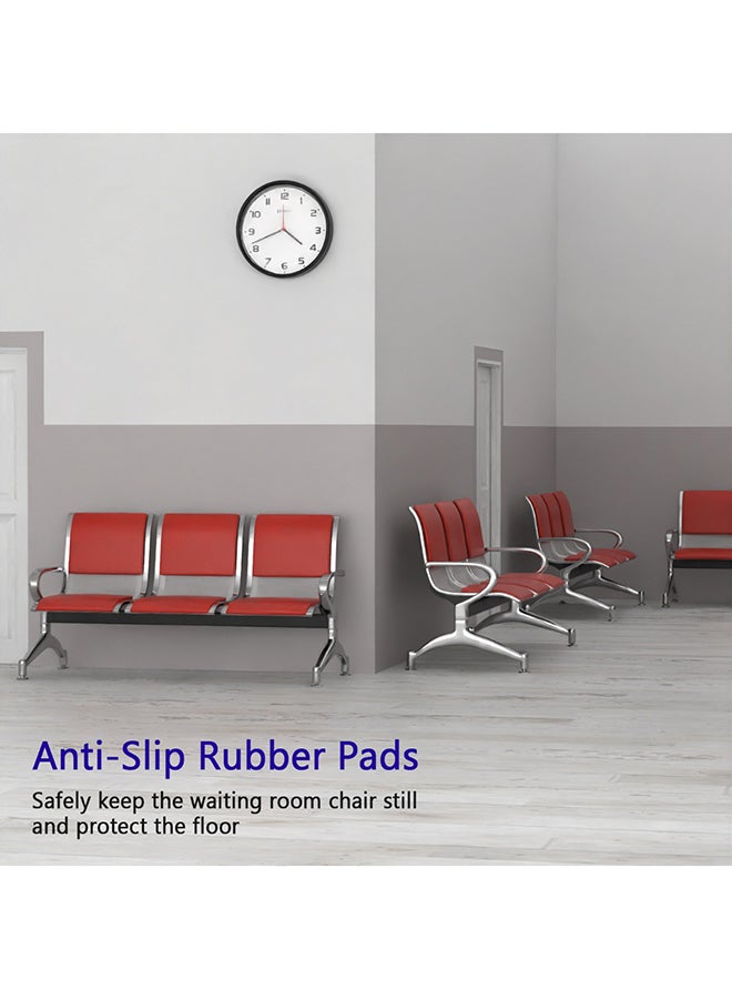 ماهاماي مقعد ماهمايي JX الخارجي بثلاثة مقاعد مع وسائد، مزود ببطانة مطاطية مانعة للانزلاق، بتصميم مريح ومسند ذراع منحني، مريح ومتعدد الاستخدامات للمكتب، والأماكن الخارجية، والبنك - أحمر - Image 3