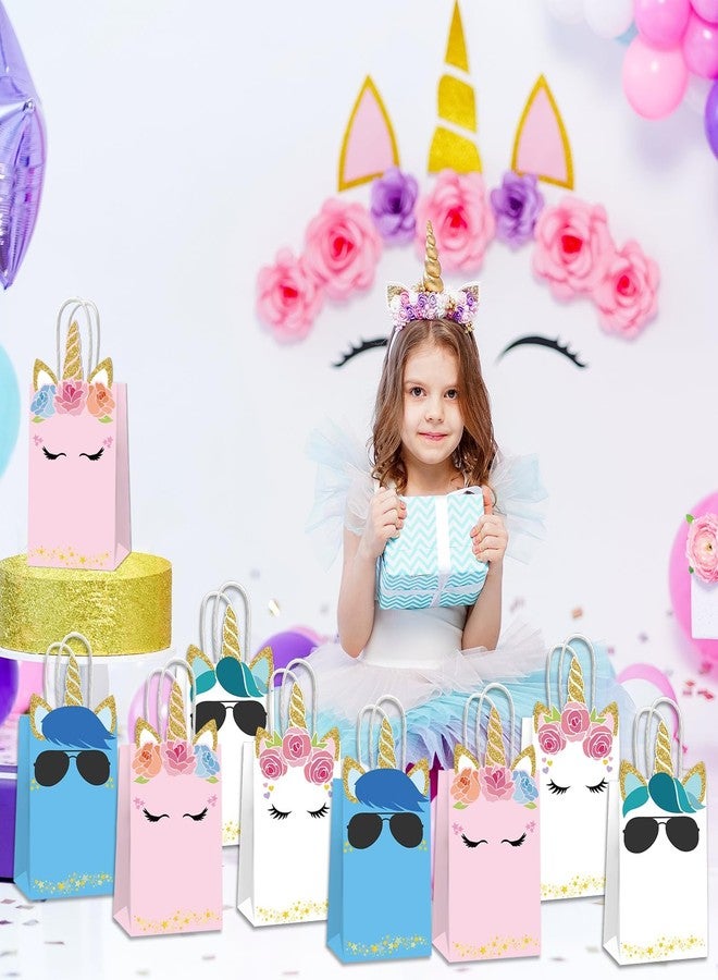 ojustbeok 12PCS Unicorn Party Favor Bags Rainbow Unicorn Birthday Party Disposable Treat Bags with Handles Gift Bag for Girls and Boys Birthday Baby Shower Decorations Supplies - Image 5